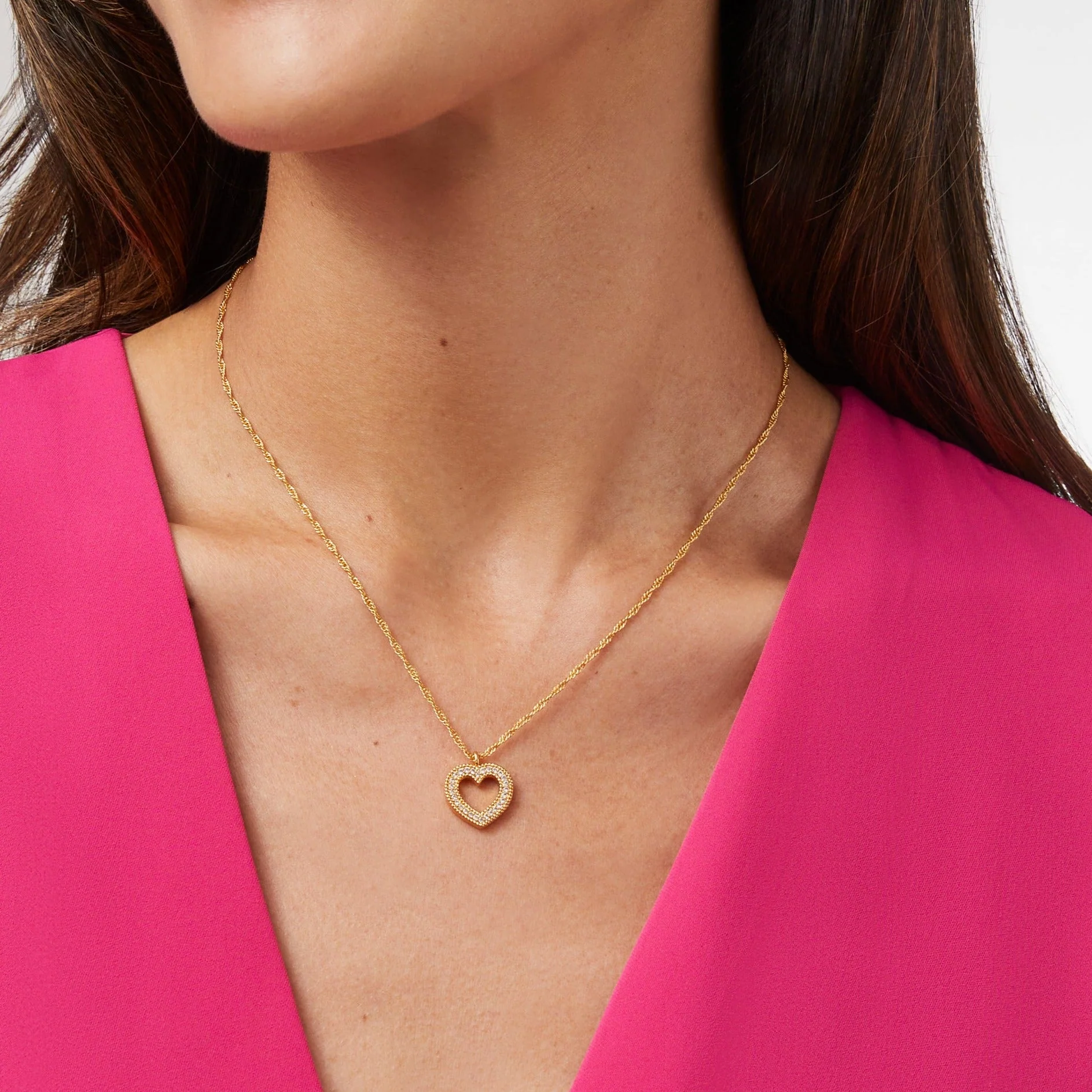 Esme Heart Pavé Solitaire Necklace - Image 2