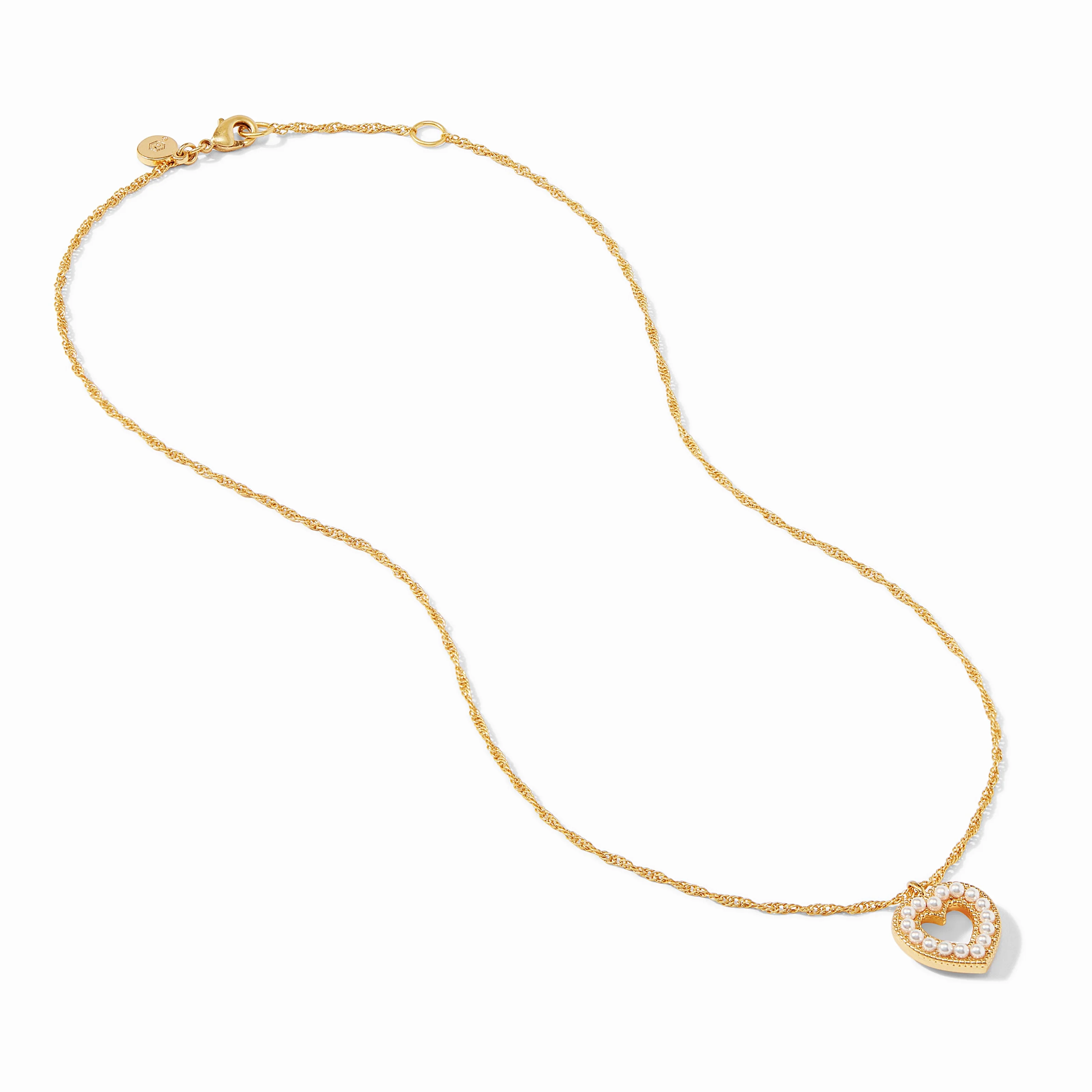 Esme Heart Pearl Solitaire Necklace - Image 3