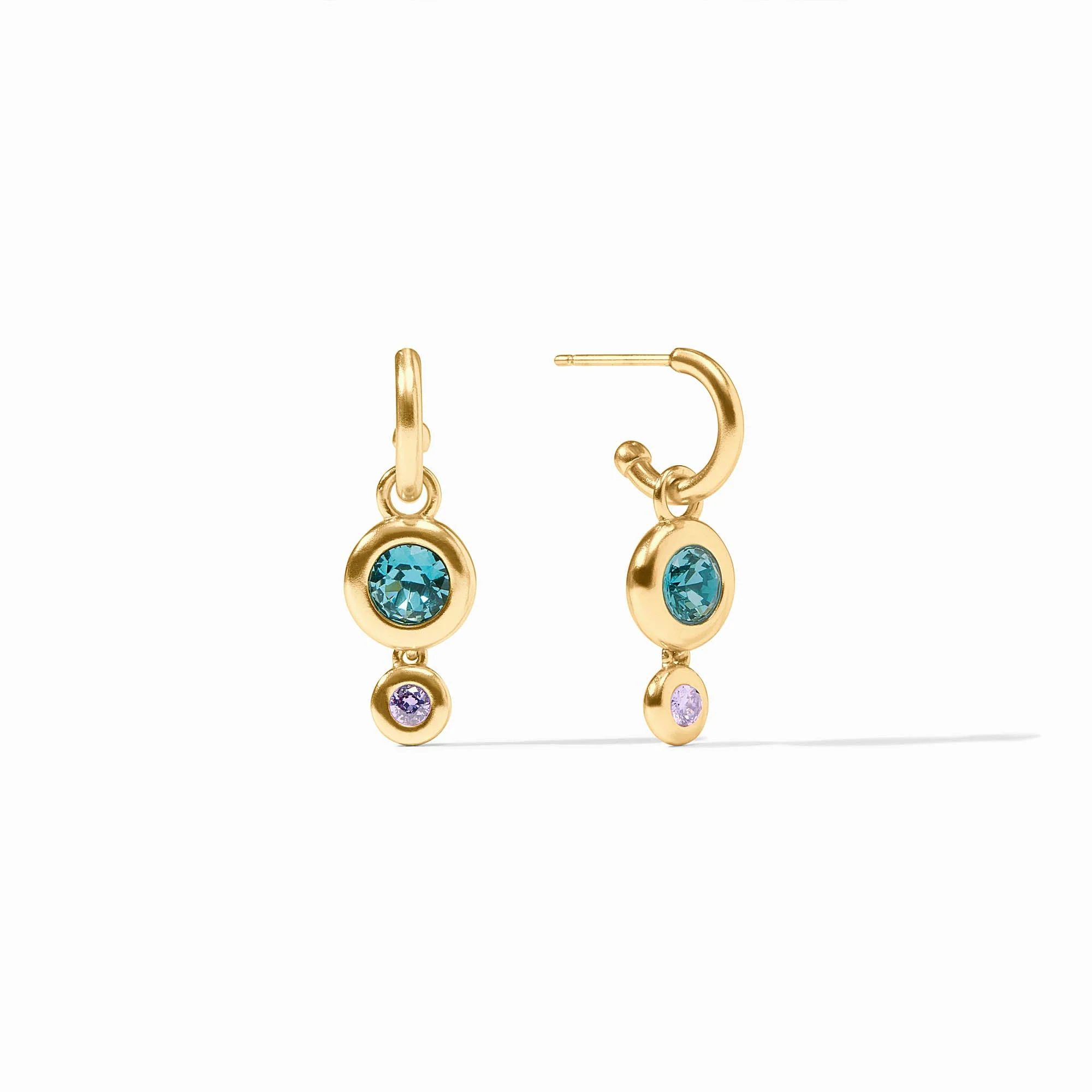 Rainbow Duo Hoop & Charm Earring - Image 2